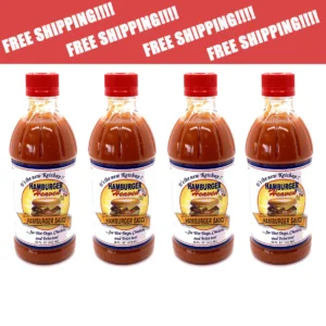 Four bottles of hamburger sauce, advertising