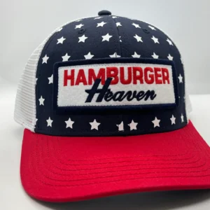 Red, white, and blue hamburger hat