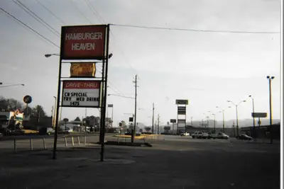 Abandoned drive-thru restaurant sign